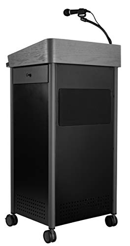 Oklahoma Sound Greystone Lectern with Sound, Charcoal, Black/Grey