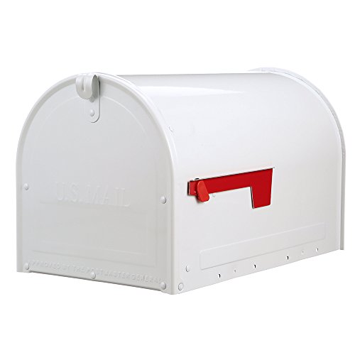 Gibraltar Mailboxes MLM16KW1 Marshall Locking Post Mount Mailbox, Large, White