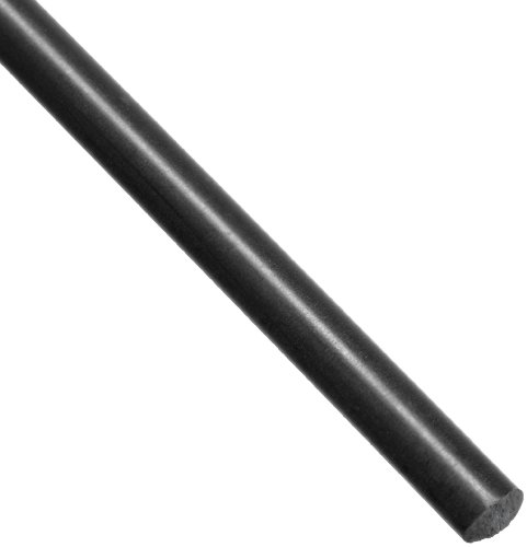 Acetal Copolymer Round Rod, Opaque Black, Standard Tolerance, ASTM D6100, 3/8' Diameter, 1' Length