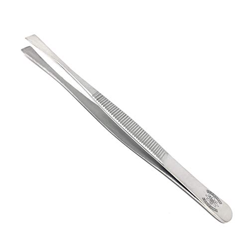 Scientific Labwares Stainless Steel Lab Forceps with Straight Flat Broad Tips - Perfect for handling membranes (4.75 in.)