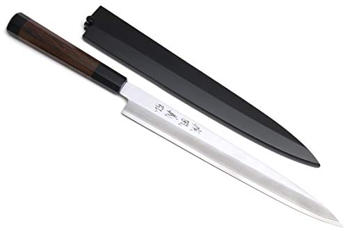 Yoshihiro Hongasumi VG-10 Stainless Steel Yanagi Sushi Sashimi Japanese Knife, 9.5'' (240mm), Rosewood Handle