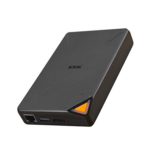 SSK 2TB Portable NAS External Wireless Hard Drive with Own Wi-Fi Hotspot, Personal Cloud Smart Storage Support Auto-Backup, Phone/Tablet PC/Laptop Wireless Remote Access