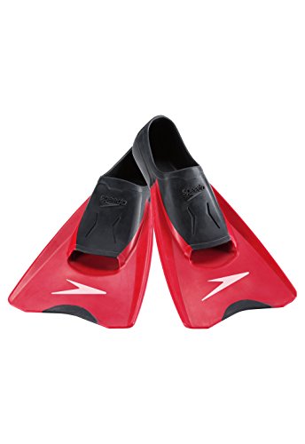 Speedo Unisex Swim Training Fin Switchblade Black/Red, XXS - Youth Shoe Size 2-3 | Women's Shoe Size 3-4