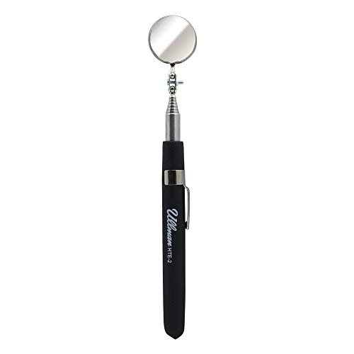 Ullman HTE-2 Glass High-Tech Telescoping Inspection Mirror, 1-1/4' Diameter, 6-1/2' to 35' Extended Handle Length, Clear