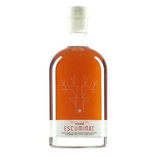 Award Winning Escuminac Extra Rare Maple Syrup 16.9 fl oz (500ml) Canada Grade A - Amber Rich Taste – Unblended Pure, Organic, Single Origin, Delicate, Velvety. A Sweet Gift For Any Occasion