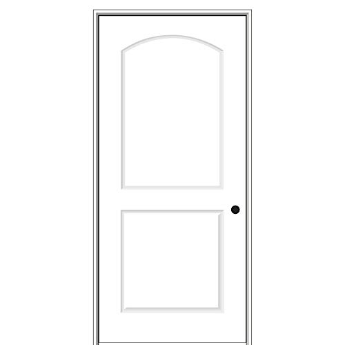 National Door Company ZZ364260L Solid Core, Primed, Molded 2-Panel Archtop, Left Hand, Prehung Interior Door, 30'x80'