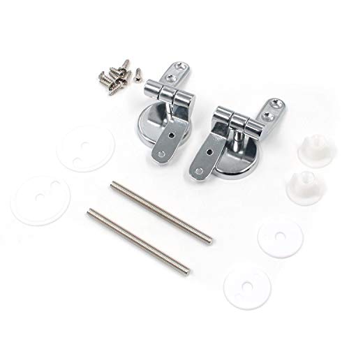 MTMTOOL Toilet Seat Hinge Replacement Parts with Fittings 1 Set Zinc Alloy Toilet Seat Hinge Mountings with Bolts and Nuts