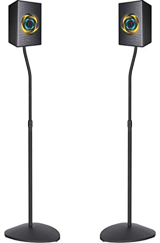 PERLESMITH Adjustable Height Speaker Stands-Extend 31-48 Inch-Hold Small Satellite Bookshelf & Bluetooth Speakers Weight up to 6lbs(i.e. Bose, Polk, JBL, Sony, Samsung, and Klipsch) -1 Pair (PSSS3)