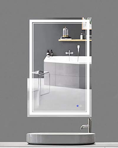 Keonjinn 36 x 24 Inch Bathroom LED Mirror Anti-Fog Dimmable Wall Mounted Makeup Vanity Mirror with Lights (Vertical/Horizontal)