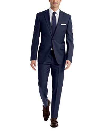 Calvin Klein Men's Slim Fit Suit Separates, Solid Medium Blue, 38 Short