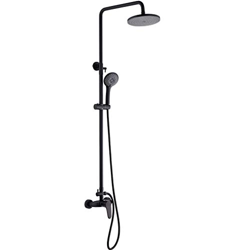 Matte Black Shower Fixtures with 5 Function Hand Shower,Rain Shower System Set,Outdoor Exposed Shower Systems,HXSB06U,HAOXIN