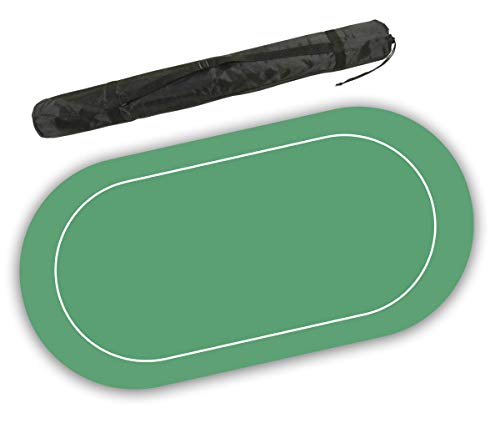 DA VINCI Non Slip 70 x 36 inch Neoprene Rubber Foam Poker Table Mat and Card Game Layout (Green)