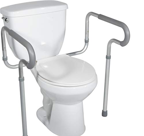 HEALTHLINE Adjustable Toilet Safety Frame Rails, Bathroom Grab Bar Toilet Frame Safety Rails with Padded Handrails, Toilet Support Rails for Seniors, Disabled, Elderly, Bariatric Toilet Rails 300 Lbs