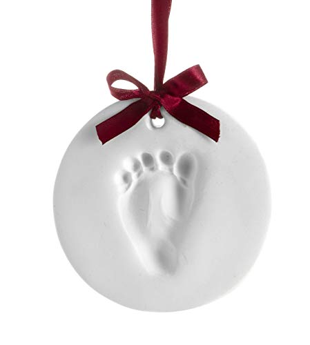 Pearhead Babyprints Baby's First Handprint or Footprint Ornament Kit, Easy No-Bake DIY, Christmas Baby Gift