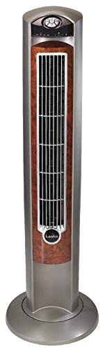 Lasko Portable Electric 42' Oscillating Tower Fan with Nighttime Setting, Timer and Remote Control for Indoor, Bedroom and Home Office Use, Silverwood T42954