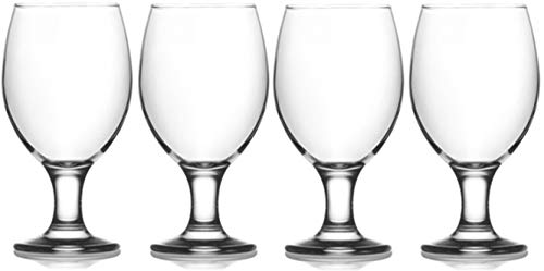 Epure Cremona Collection 4 Piece Water Goblet Glass Set - Strong Stemmed Glasses For Drinking Water, Juice, Wine, Mixed Drinks, and Cocktails (Water Goblet (13.5 oz))