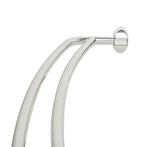 Zenna Home, Chrome NeverRust Aluminum Double Curved Rustproof Shower Rod, 45 to 72 Inches