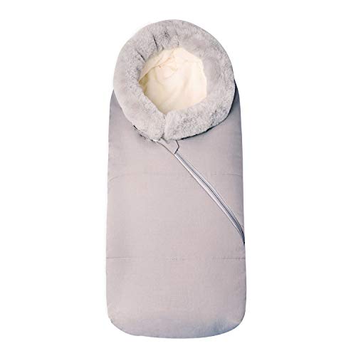 AtBabyHome Baby Stroller Bunting Bag with Warm Fur Collar, Newborn Sleep Sack Universal, Waterproof and Windproof for Car Seat Stroller