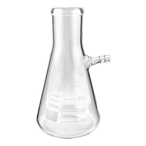 QWORK 250ml Borosilicate Glass Filtering Flask with Tubulation