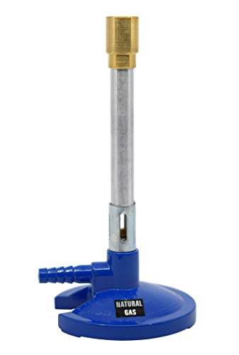 Eisco Labs Natural Gas Bunsen Burner with Flame Stabilizer and Air Vent Adjustment