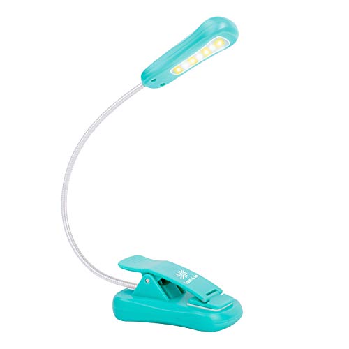 Vekkia/LuminoLite Rechargeable Book Light, Reading Lights for Reading in Bed. Up to 60 Hours Lighting. Perfect for Bookworms, Kids & Travel. (Turquoise)