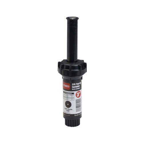 Toro 53818 3-Inch Pop-Up Fixed-Spray with Adjustable Nozzle Sprinkler, 0-360-Degree, 15-Feet,Blacks
