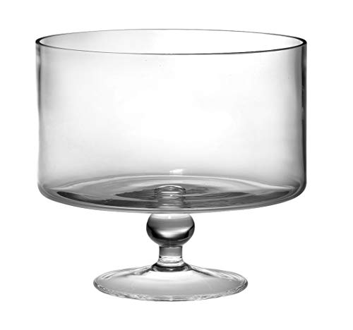 Barski European Beautiful Hand Made Glass Large Trifle Bowl, 9.5'D, 170 oz (over 5 quarts) Clear