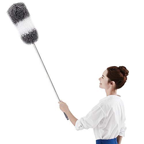 BOOMJOY Telescoping Duster, 100' Extendable Cobweb Duster, Scratch-Resistant Cover, Stainless Steel Pole, Detachable Bendable Head, Washable …