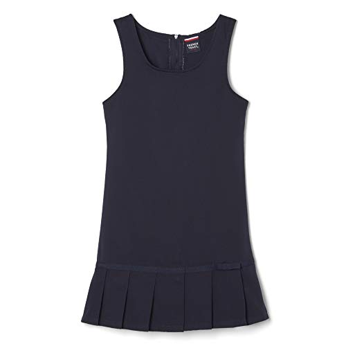 French Toast Girls' Big Pleated Ribbon Bow Jumper, Navy, 7