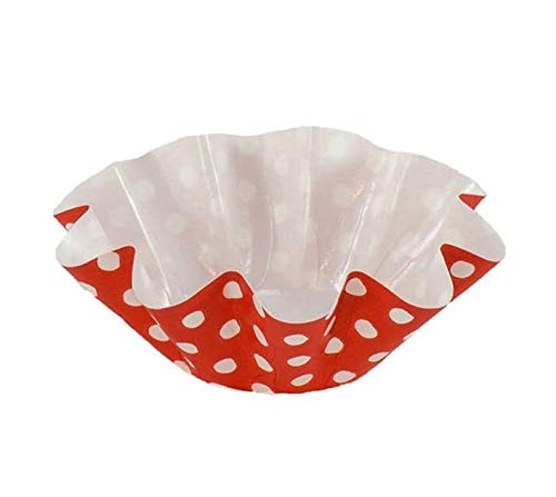 Floret Brioche Cup, RED with White Dots Disposable, Bake and serve brioche floret paper baking cups self- standing mold, -100 pc.