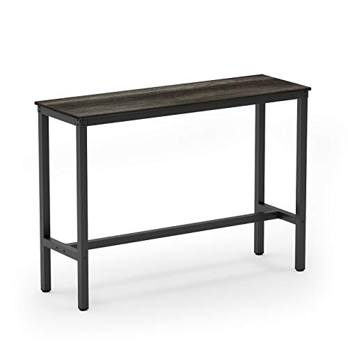 Teraves Bar Table with Solid Metal Frame,Counter Height Table Kitchen Bar Table for Dining Room,Living Room (39.37', Black Oak)