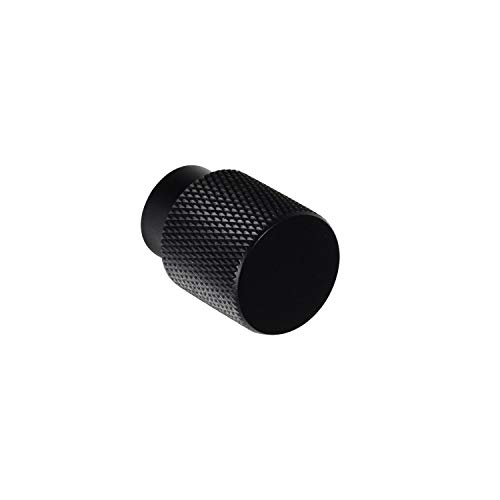 #6500 CKP Brand Linear Aluminum 3/4 in. (20mm) Knurled Knob, Gloss Black