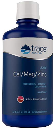 Trace Minerals Research Cal/Mag/Zinc, Strawberry, 32-Ounce