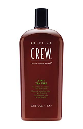 AMERICAN CREW 3-in-1 Tea Tree Shampoo Conditioner and Body Wash, 33.8 Fl Oz