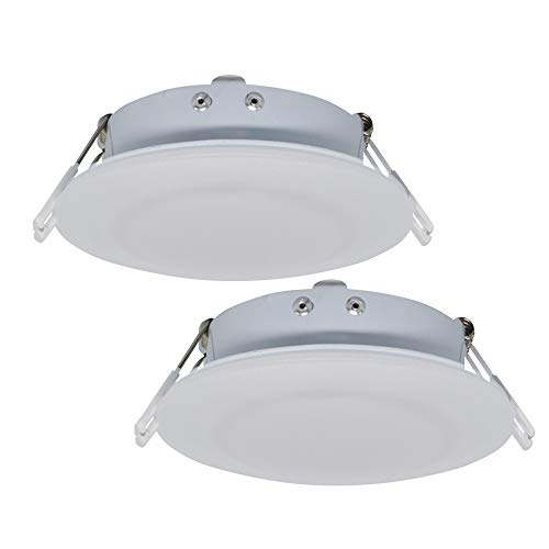 Facon 4.5Inch LED RV Puck Light Full Aluminum Recessed LED Ceiling Lights, 12V Interior Light for RV Motor-Homes Camper Caravan Trailer Boat (Pack of 2)