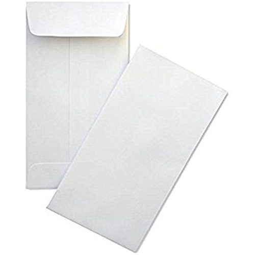 Minas Envelope #7 Coin/ Cash/ Small Parts Envelope, 3-1/2' X 6-1/2', Premium 24lb. White, Gum Flap, 500/Box