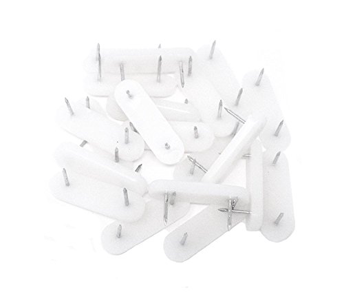 Honbay 20pcs Plastic Head Double Pins Bed Skirt Holding Pins Furniture Chair Leg Feet Pads Glide Nails - Only for Wood Products