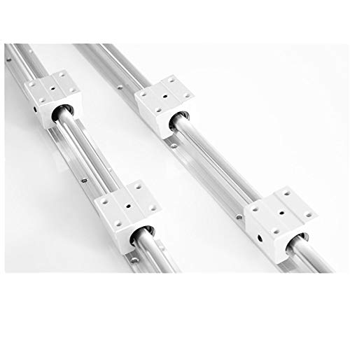 CNCCANEN SBR Linear Rail Guide SBR12-1000mm Linear Guideway 2Set + 4X Bearing Block Square Type Slide Shaft Rod for CNC Machines