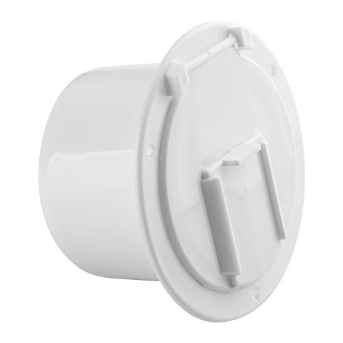 Halotronics RV 4 3/4-inch Round Electrical Cable Hatch for 30 and 50 Amp Cords (White)