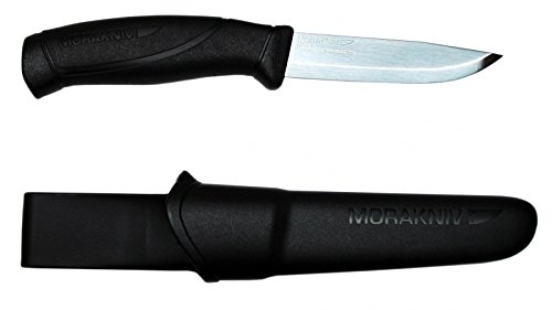 Morakniv Companion Fixed Blade Outdoor Knife with Sandvik Stainless Steel Blade, 4.1-Inch, Black (M-12141)