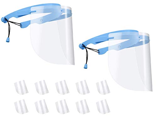 EFK-II Supply 2 Dental Adjustable Face Shields 10 Replacement Visor