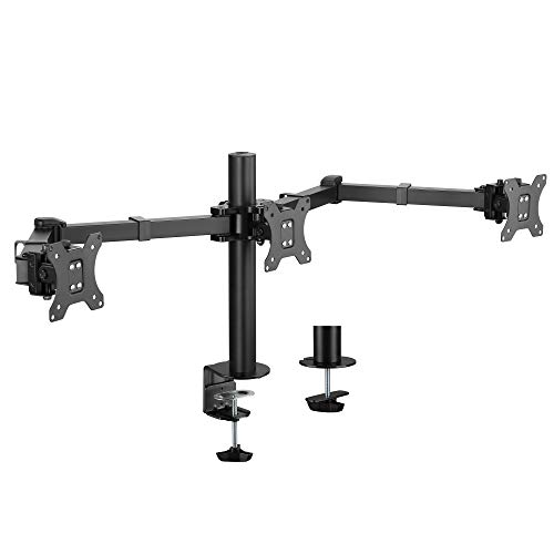 AVLT Triple 27' Monitor Desk Stand Mount Three Monitors on Enhanced Strong Articulating Arms Organize Workspace with Ergonomic VESA Monitor Mount
