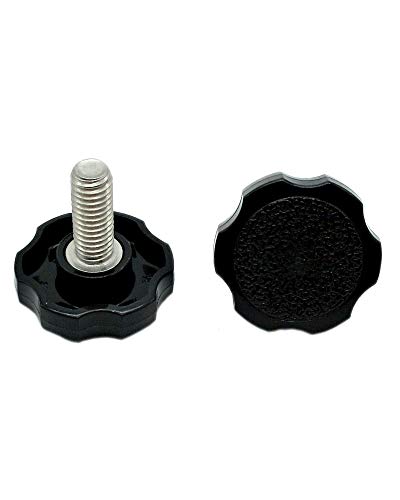 Black Thumb Screws with Rosette Fluted Head - 3/8' x 1' Clamping Knobs - Knurled Thumb Screw - SS Thumb Screw Black Thumbscrews Knurled Knob Screw Thumbscrew