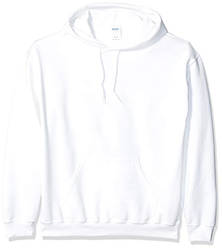 Gildan Men's Heavy Blend Fleece Hooded Sweatshirt G18500, White, X-Large