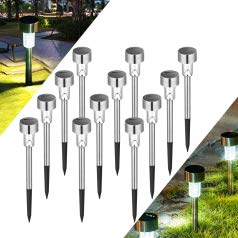 UNNYLLY Solar Pathway Lights Landscape Lights Outdoor Bright Warm Yellow Solar Powered LED Garden Lights for Lawn, Patio, Yard,12Pack