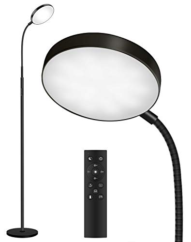 Floor Lamp - JOOFO LED Floor Lamp, Remote & Touch Control & 1 Hour Timer Reading Standing Lamp,4 Color Temperatures with Stepless Dimmer Torchiere Floor Lamps for Living Room Bedroom Office (Black)