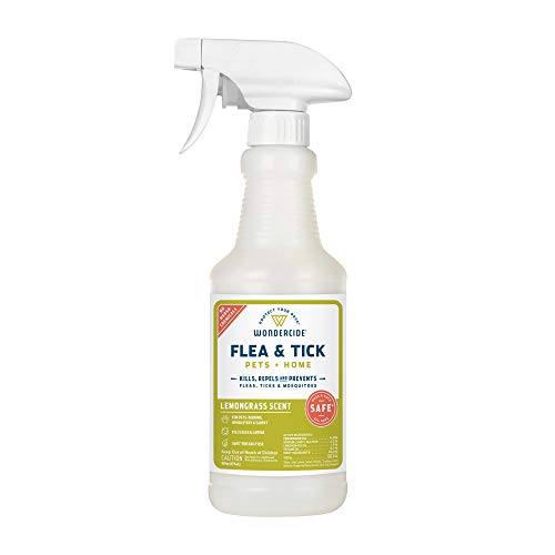 Wondercide Natural Flea, Tick and Mosquito Spray for Dogs, Cats, and Home – Flea and Tick Killer, Prevention, Treatment – 16 oz Lemongrass