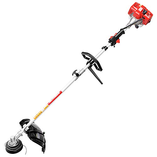 HUYOSEN 25.4cc 2-Cycle 18-Inch Straight Shaft Gas Powered String Trimmer, Brush Cutter Weeder Eater with Attachment Capabilities for Lawn Care and Garden