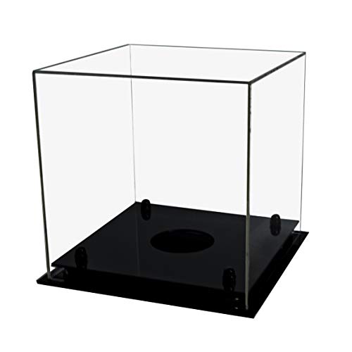 Vintage Sports Soccer Ball Display Case with Black Risers, 9.5 inches Cube