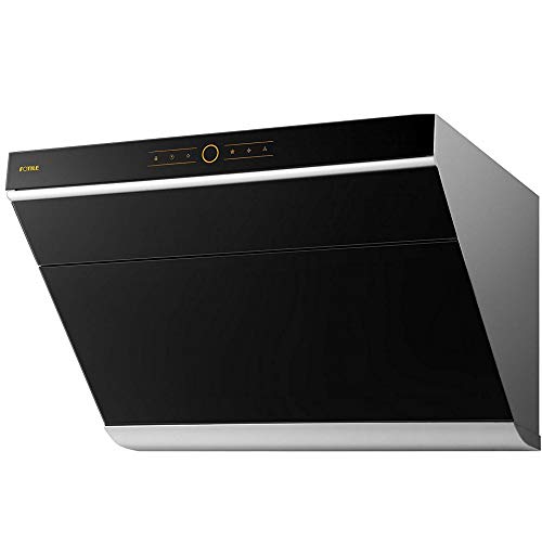 FOTILE JQG7501.E 30' Range Hood | Unique Side-Draft Design for Under Cabinet or Wall Mount | Modern Kitchen Vent Hood | Powerful Motor | LED Lights | Onxy Black Tempered Glass Surface